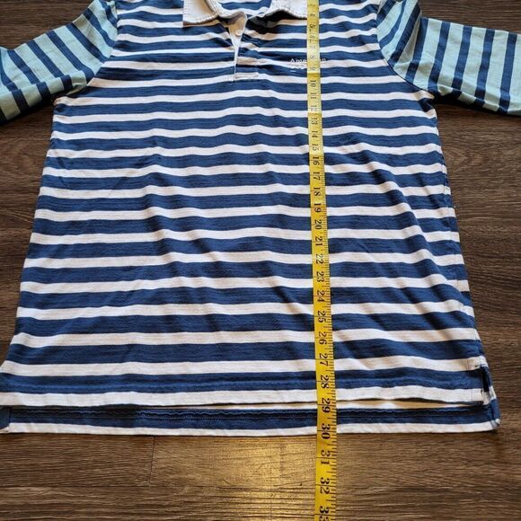 American Eagle Outfitters Standard Fit Long Sleeved Striped Polo Mens Size Large - Picture 6 of 7